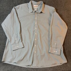 Roundtree & Yorke Gold Label Mens 19 Wash Twill Business Long Sleeve Button Down